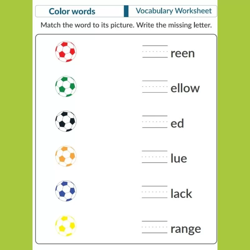 Kindergarten Vocabulary - Pequenos Fluentes